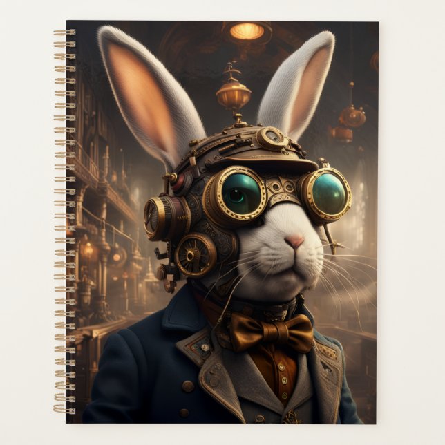 Steampunk Rabbit and Fox Planner (Front)