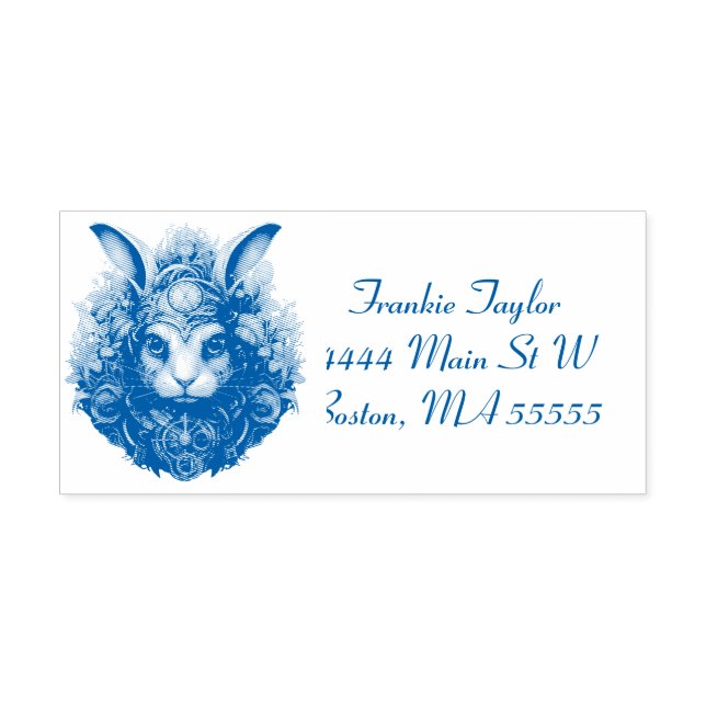 Steampunk Rabbit Custom Self-inking Stamp (Design)