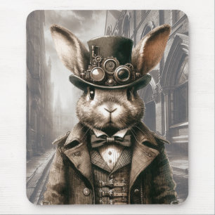 Steampunk Rabbit in London  Mouse Pad