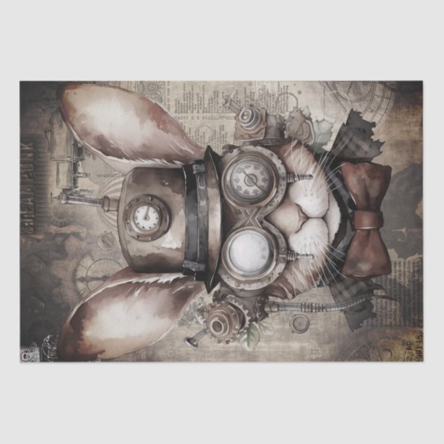 Steampunk Rabbit Tissue Paper (Front)