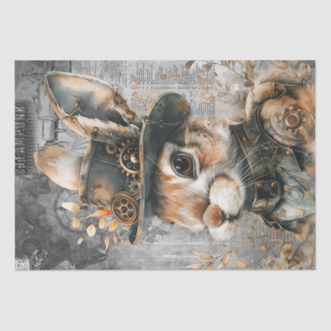 Steampunk Rabbit Tissue Paper (Front)