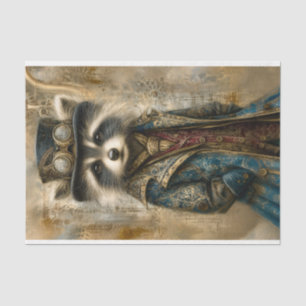 Steampunk Racoon In Coat Portrait DS4L Decoupage Tissue Paper