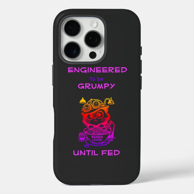 : Steampunk Ramen Cat Funny Anime iPhone 16 Pro Case-Mate iPhone Case (Back)