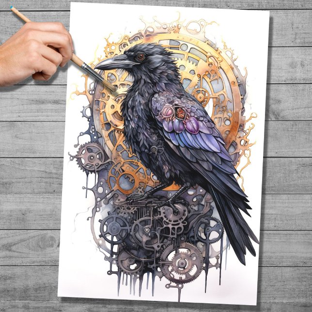 Steampunk Raven 4 Decoupage Paper (Creator Uploaded)