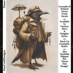 Steampunk Raven Explorer Adventurer EG7R Decoupage Tissue Paper