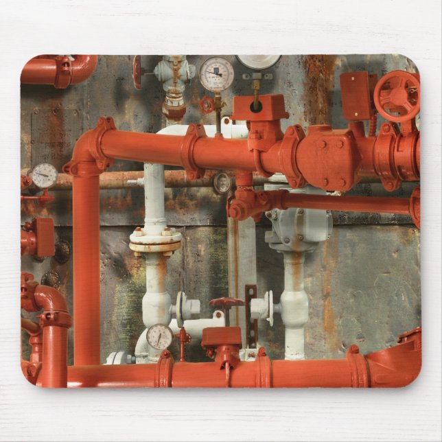 Steampunk - Red pipe headache Mouse Pad (Front)