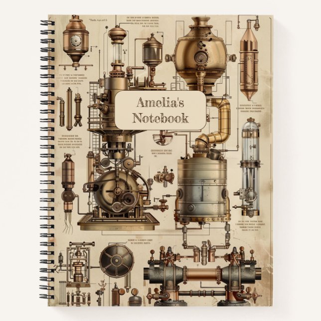 Steampunk Retro Notebook (Front)