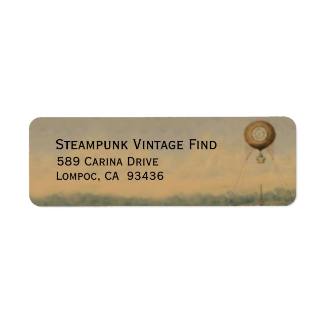 Steampunk Return Address Lavel Label (Front)