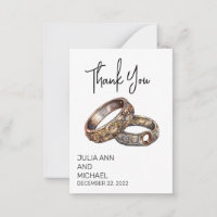 Steampunk Rings Wedding Thank you Minimalistic