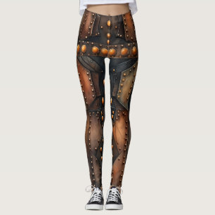Steampunk Riveted Metal Leggings