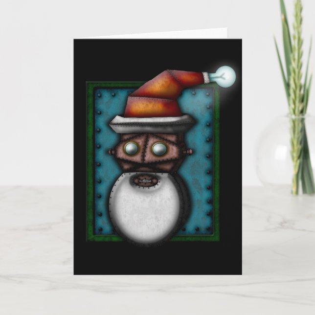 Steampunk Robo-Santa, greeting card (Front)