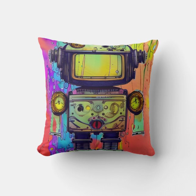 Steampunk robot cushion (Front)