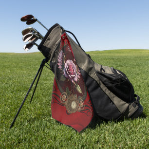 Steampunk rose golf towel