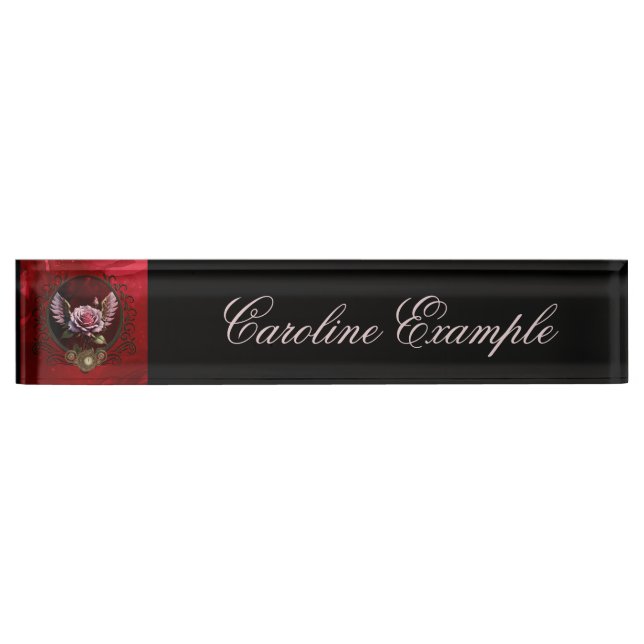 Steampunk rose nameplate (Front)