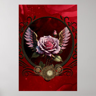 Steampunk rose poster