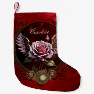 Steampunk rose small christmas stocking