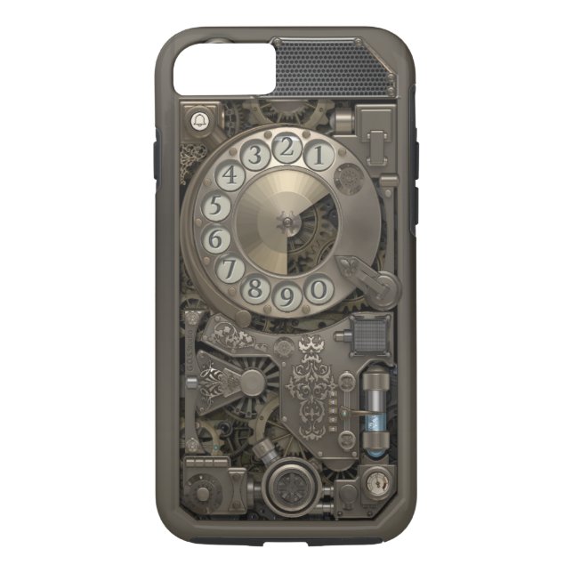 Steampunk Rotary Metal Dial Phone. Case. Case-Mate iPhone Case (Back)