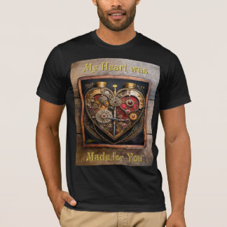 Steampunk Rubies And Gears Dark Heart  T-Shirt