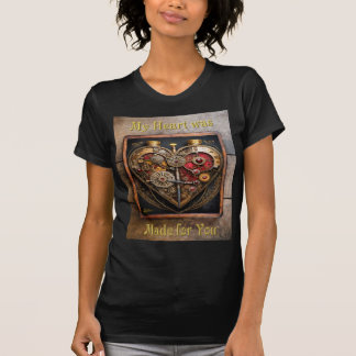 Steampunk Rubies And Gears Dark Heart  T-Shirt