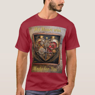 Steampunk Rubies And Gears Dark Heart T-Shirt