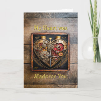 Steampunk Rubies And Gears Dark Heart  Thank You Card