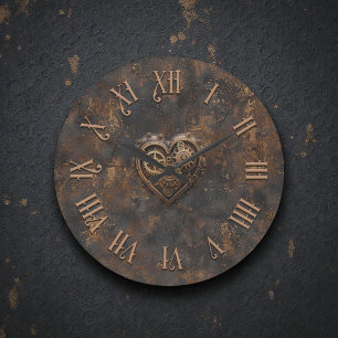 Steampunk Rustic Metal Wall Clock