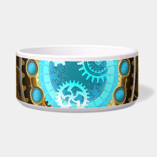 Steampunk Rusty Background with Turquoise Lenses
