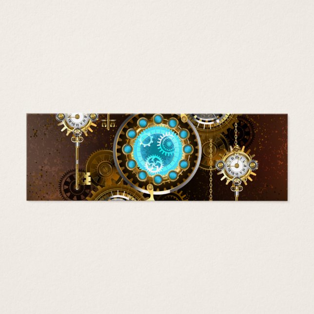 Steampunk Rusty Background with Turquoise Lenses (Front)