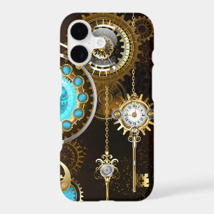 Steampunk Rusty Background with Turquoise Lenses