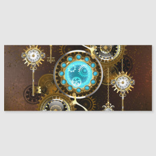 Steampunk Rusty Background with Turquoise Lenses