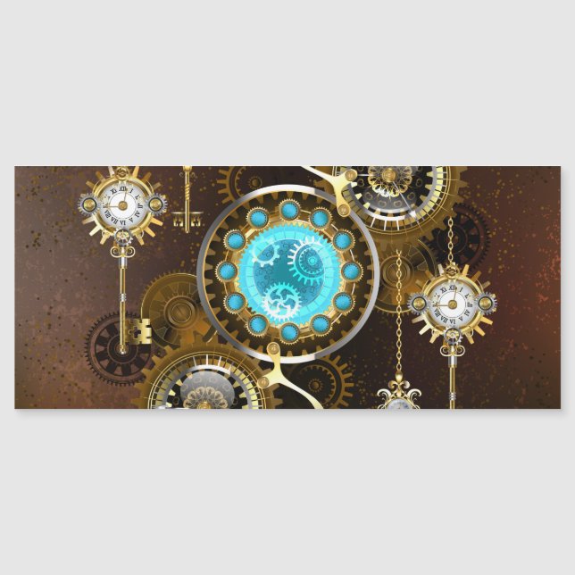 Steampunk Rusty Background with Turquoise Lenses (Front)