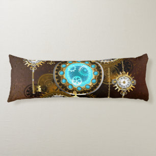 Steampunk Rusty Background with Turquoise Lenses Body Cushion