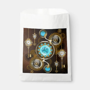 Steampunk Rusty Background with Turquoise Lenses Favour Bag