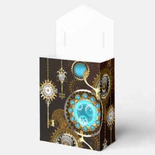 Steampunk Rusty Background with Turquoise Lenses Favour Box