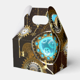 Steampunk Rusty Background with Turquoise Lenses Favour Box