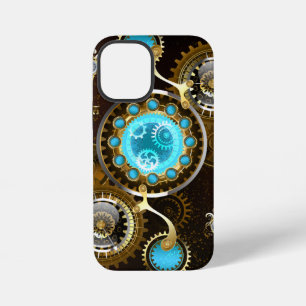 Steampunk Rusty Background with Turquoise Lenses iPhone 12 Mini Case