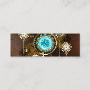 Steampunk Rusty Background with Turquoise Lenses Loyalty Card