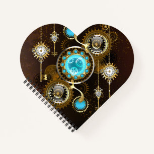 Steampunk Rusty Background with Turquoise Lenses Notebook