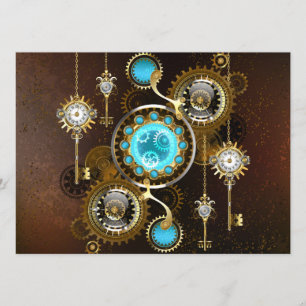Steampunk Rusty Background with Turquoise Lenses Program