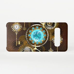 Steampunk Rusty Background with Turquoise Lenses Samsung Galaxy Case