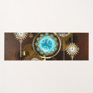 Steampunk Rusty Background with Turquoise Lenses Yoga Mat