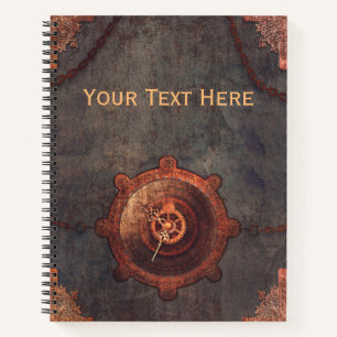 Steampunk Rusty Clock  Notebook