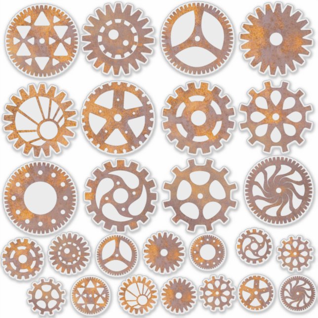 Steampunk Rusty Gear Assortment (Front)