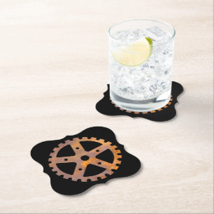 Steampunk Rusty Gear II Paper Coaster