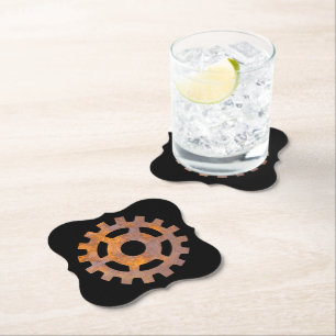 Steampunk Rusty Gear VII Paper Coaster