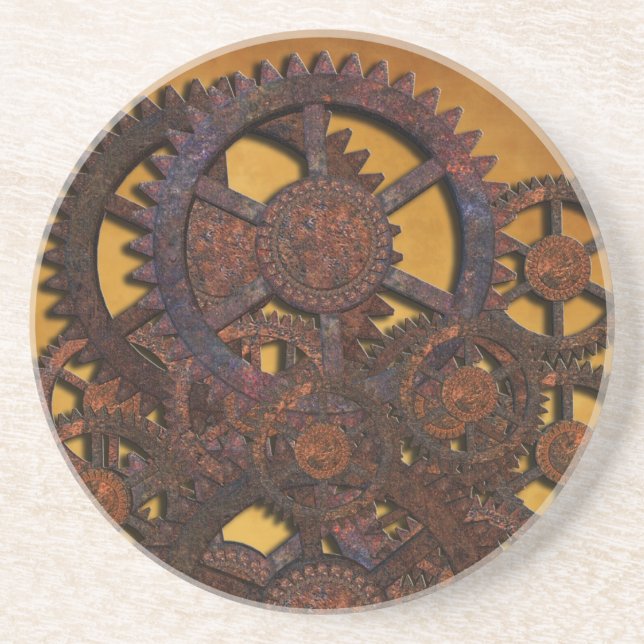 Steampunk Rusty Gears Coaster (Front)