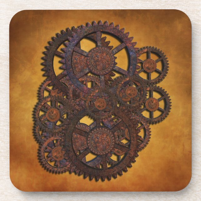 Steampunk Rusty Gears Coaster (Front)