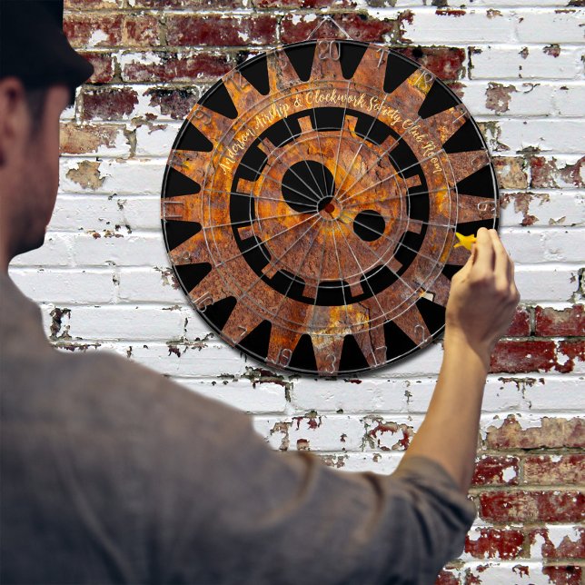 Steampunk Rusty Gears Custom Message Dart Board (Creator Uploaded)