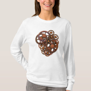 Steampunk Rusty Metal Gears With Shadows T-Shirt