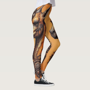 "Steampunk Safari: The Orange Giraffe Adventure" Leggings